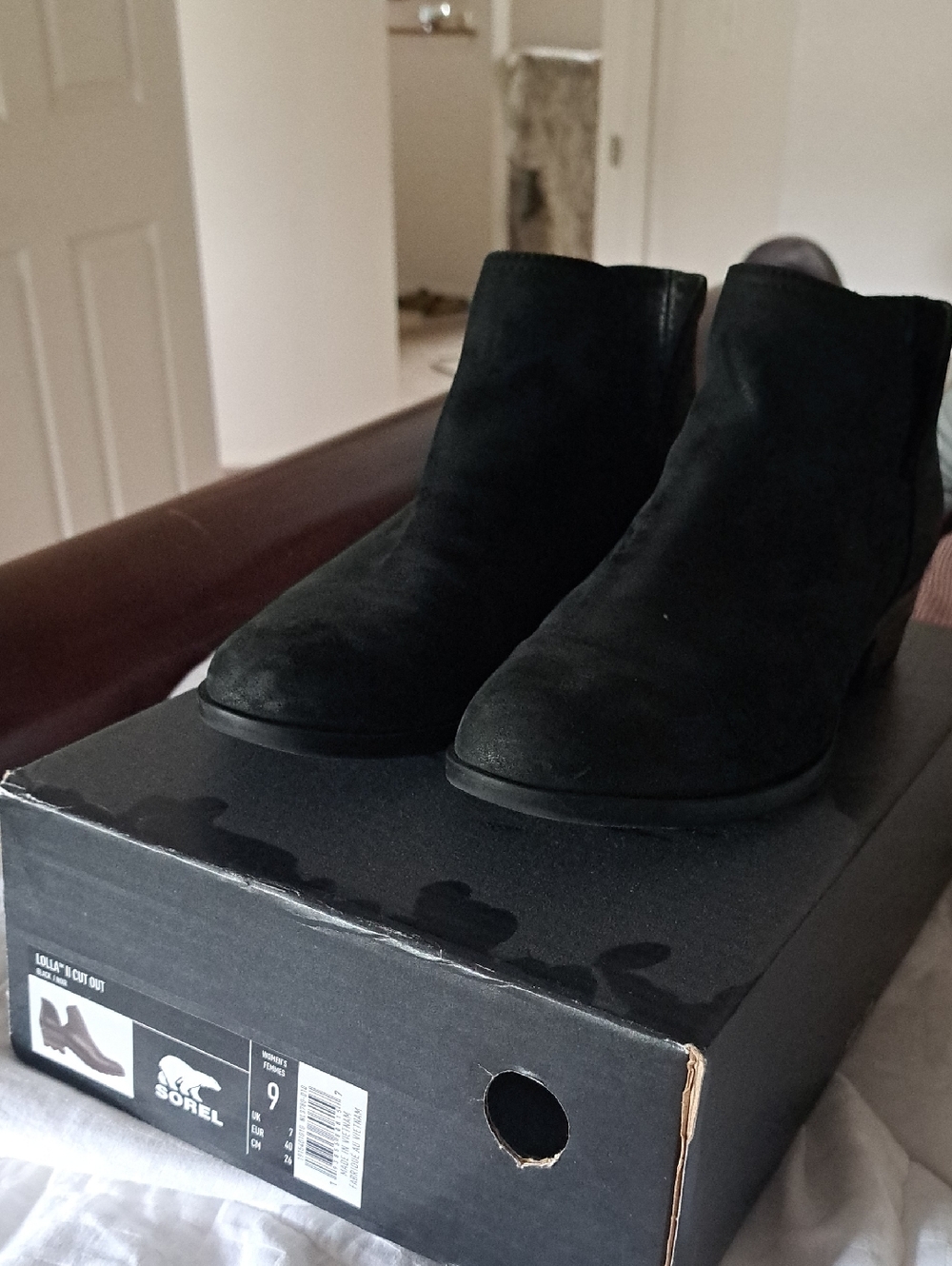 Sorel Black Suede Chelsea Ankle Booties
